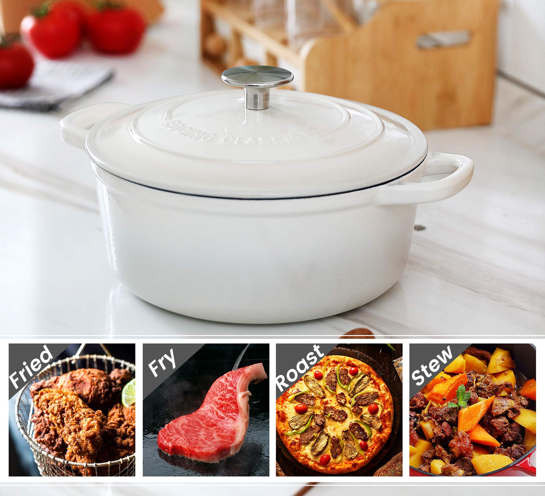 Edging Casting Dutch oven interior with sealed lid preserves moisture