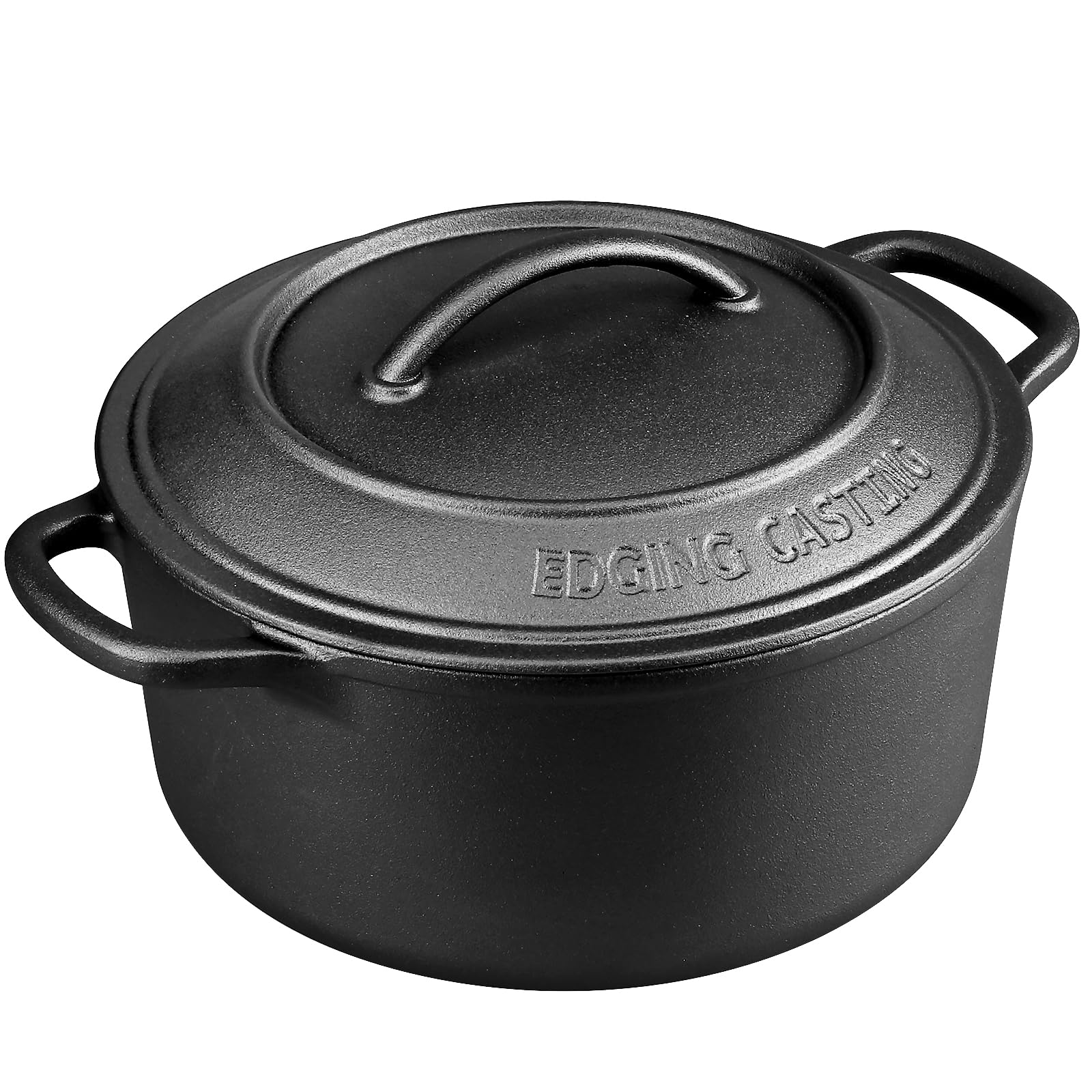 EDGING CASTING dutch oven lid with dual handles for safe lifting.