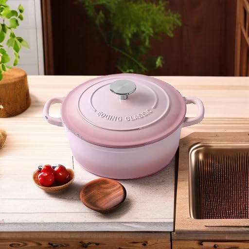 EDGING CASTING Dutch Oven pink on induction shows broad compatibility