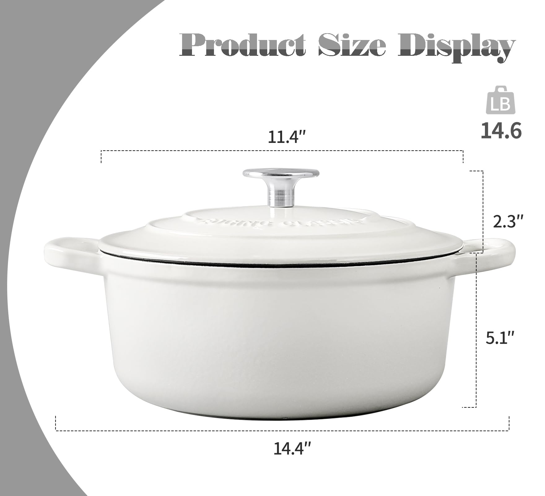 Edging Casting enamel coated cast iron oven 7qt with glossy finish for slow cooking
