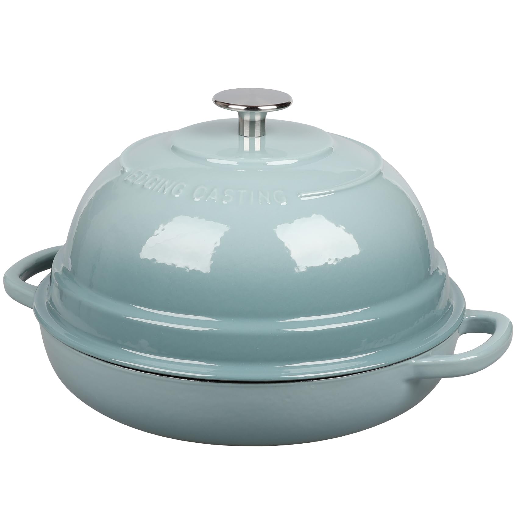 EDGING CASTING enameled Dutch oven oven-safe-500f demonstrates oven capability.