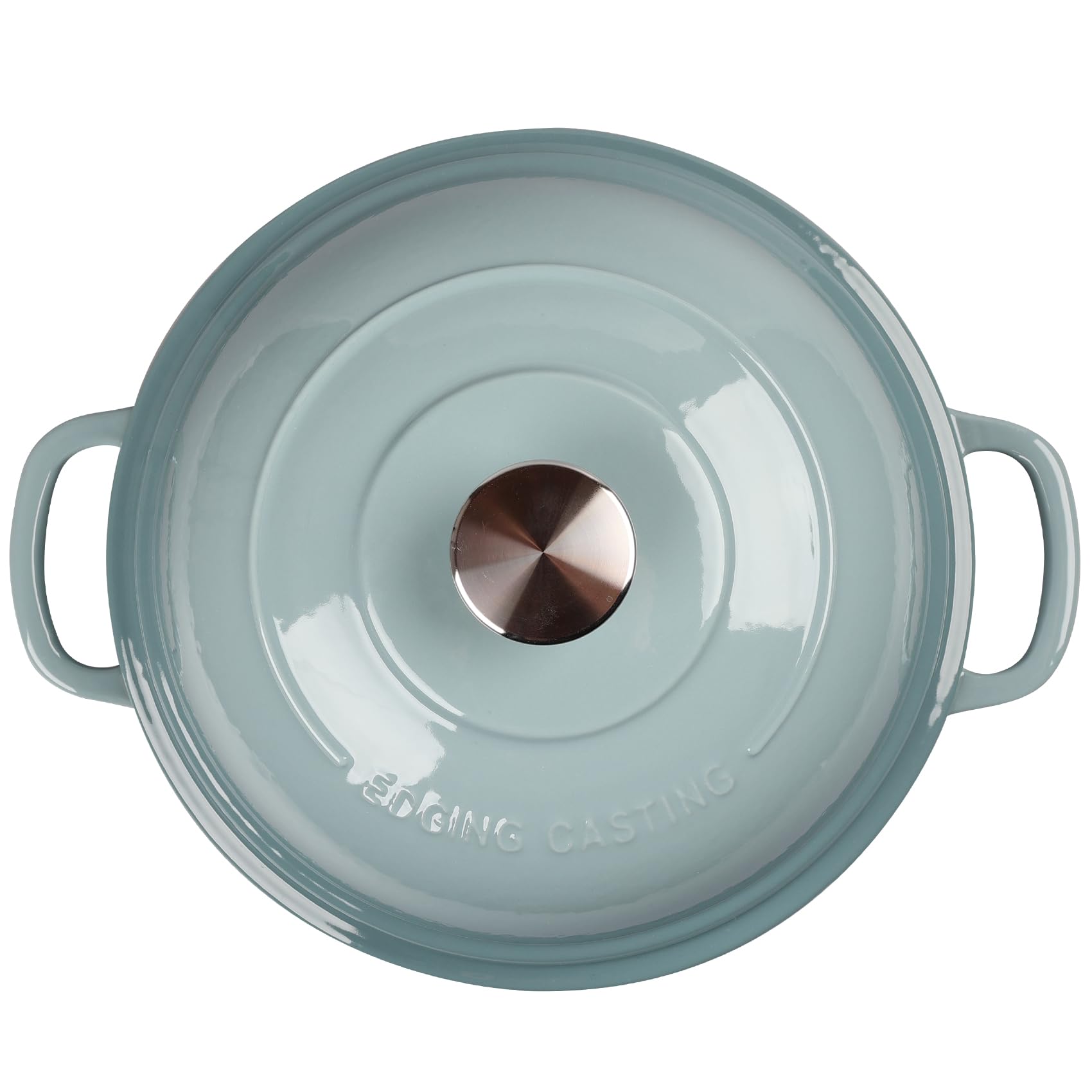 EDGING CASTING enameled Dutch oven stainless-knob highlights sturdy, heat-safe lid control.