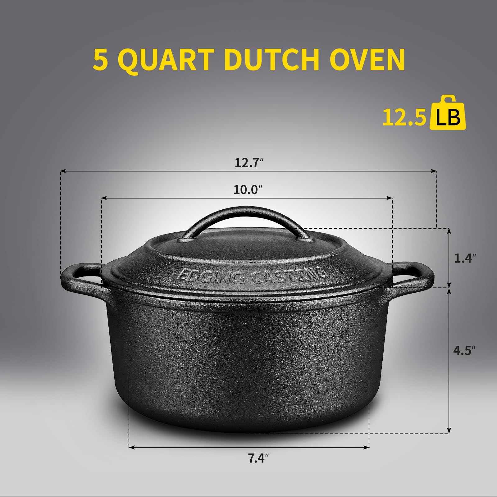 EDGING CASTING induction-compatible pot works across stovetops.