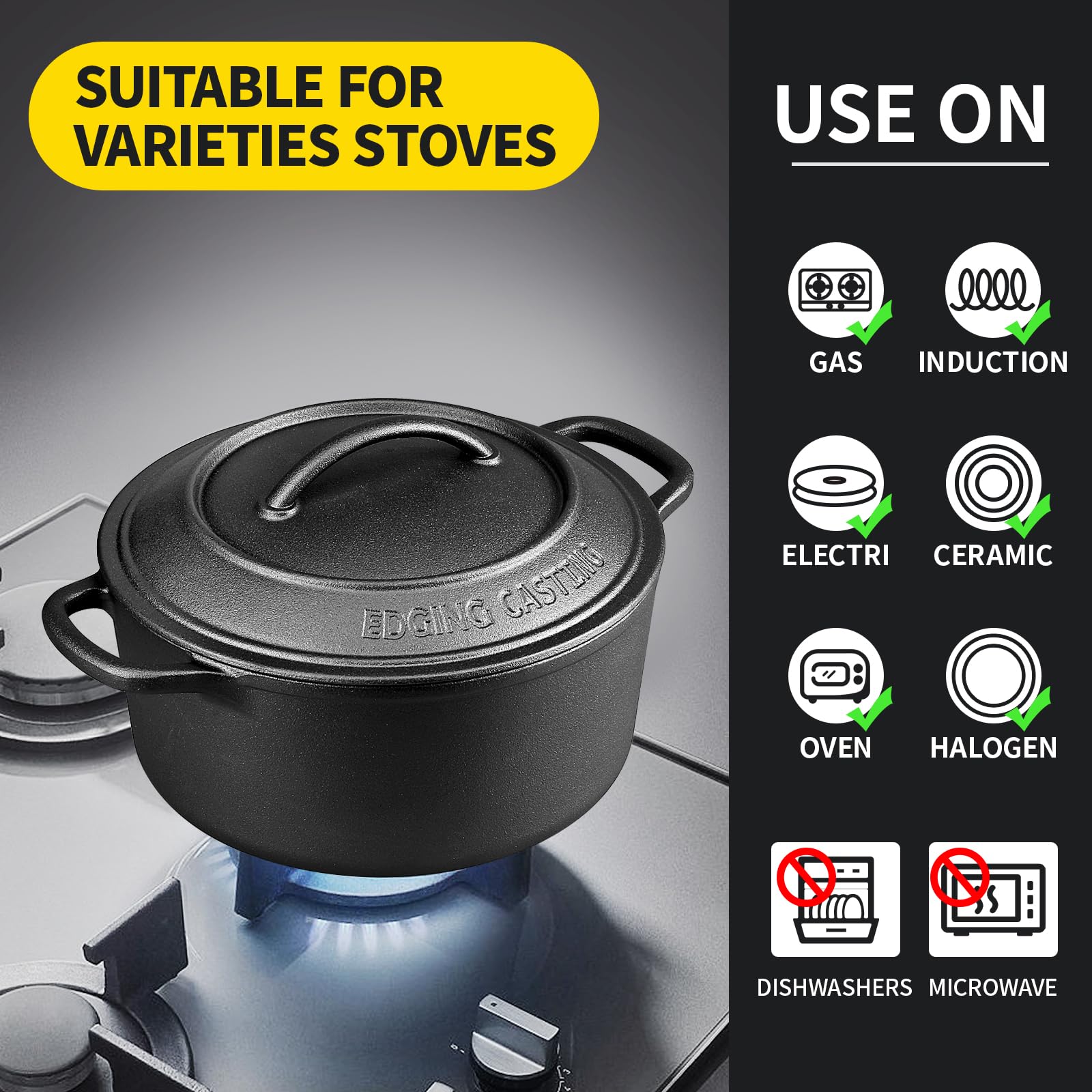 EDGING CASTING ideal for camping and outdoor cooking.