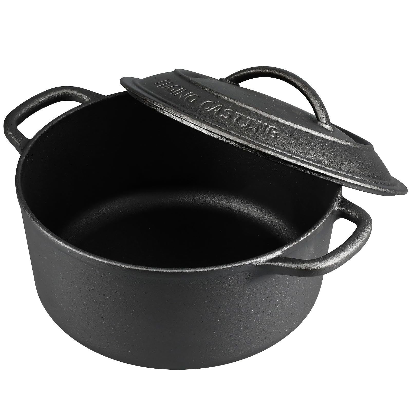 EDGING CASTING pre-seasoned finish enhances non-stick readiness.