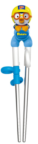 Edison Friends Pororo training chopsticks for right-handed kids with easy grip for small hands.