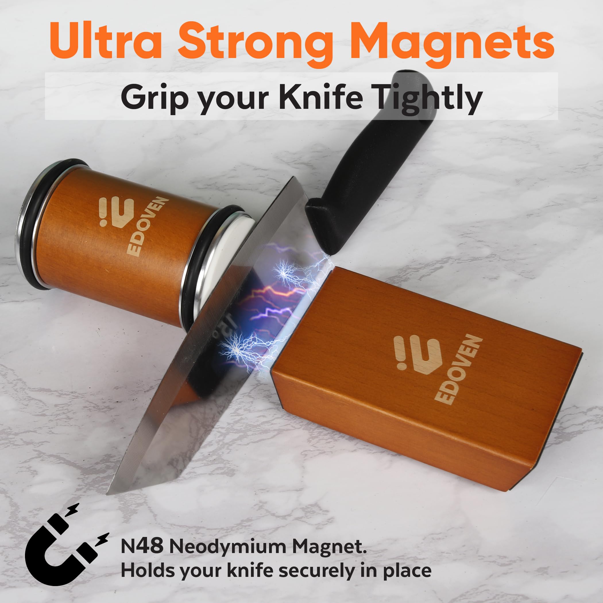 EDOVEN non-slip base keeps the sharpener steady on the counter.