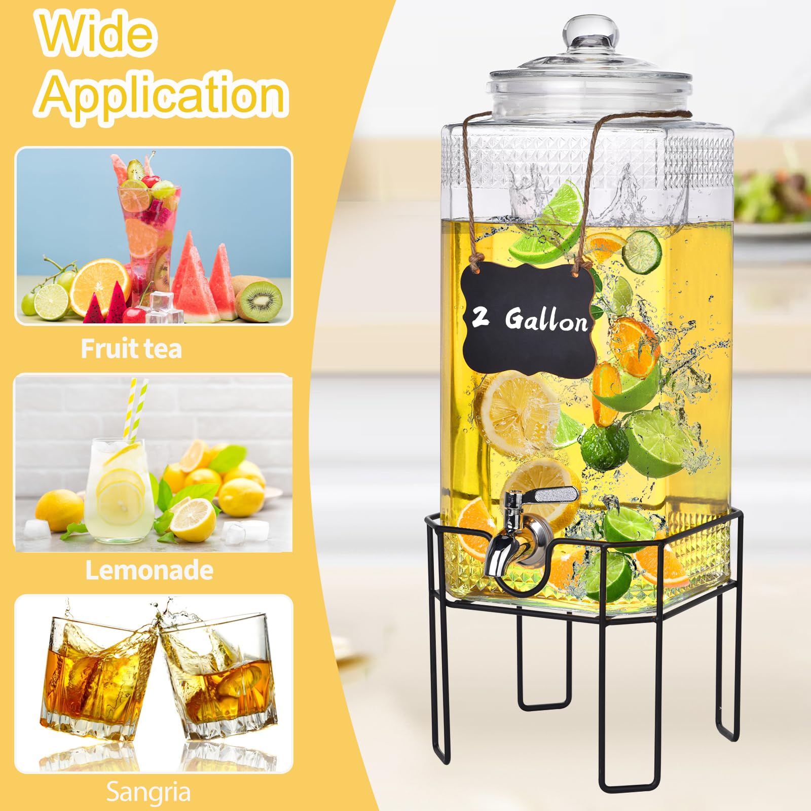 Edycur stand and glass lid keeps drinks fresh and accessible