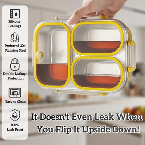 Eechen Charm three-compartment layout supports balanced meals on the go
