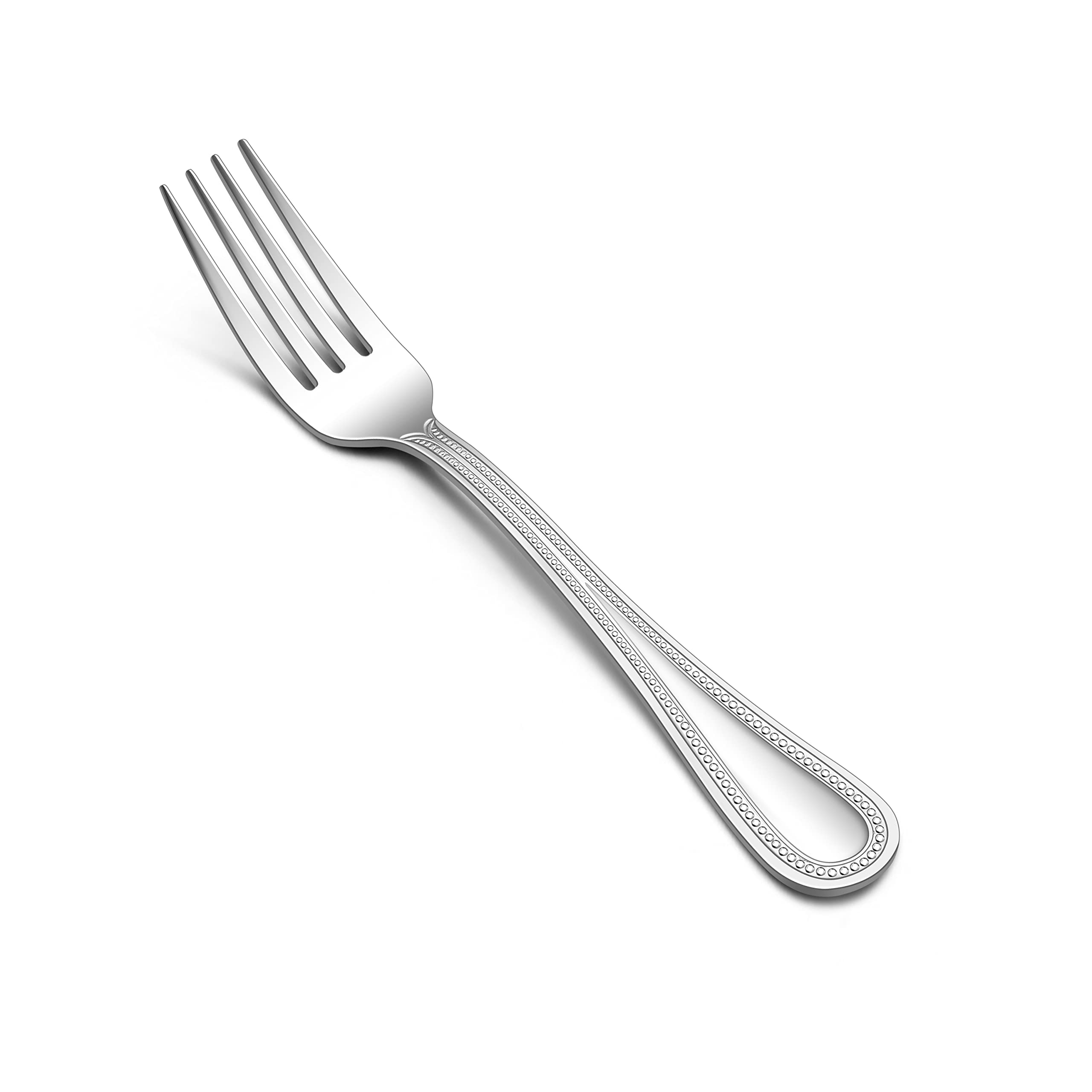 E-far 12-piece dinner forks with pearled edge, durable for daily use.