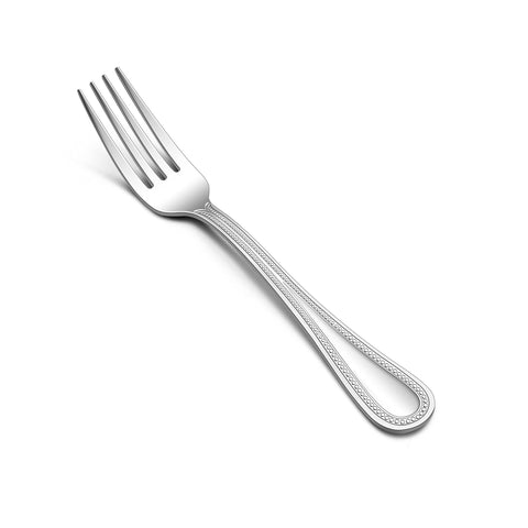 E-far 12-piece dinner forks with pearled edge, durable for daily use.