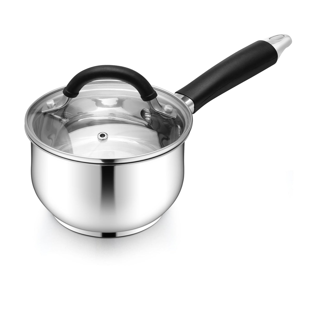 E-far 1 Quart Sauce Pan with Lid, compact for quick sauces and small meals.