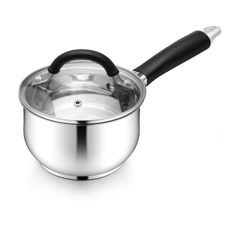 E-far 1 Quart Sauce Pan with Lid, compact for quick sauces and small meals.