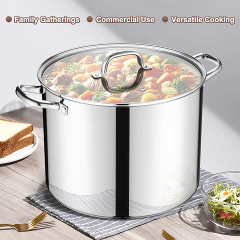 E-far 20 Qt capacity suits big batches, soups, and stews