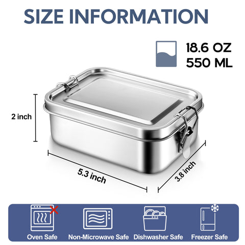 E-far 550ml bento box with lid and seal for fresh meals.