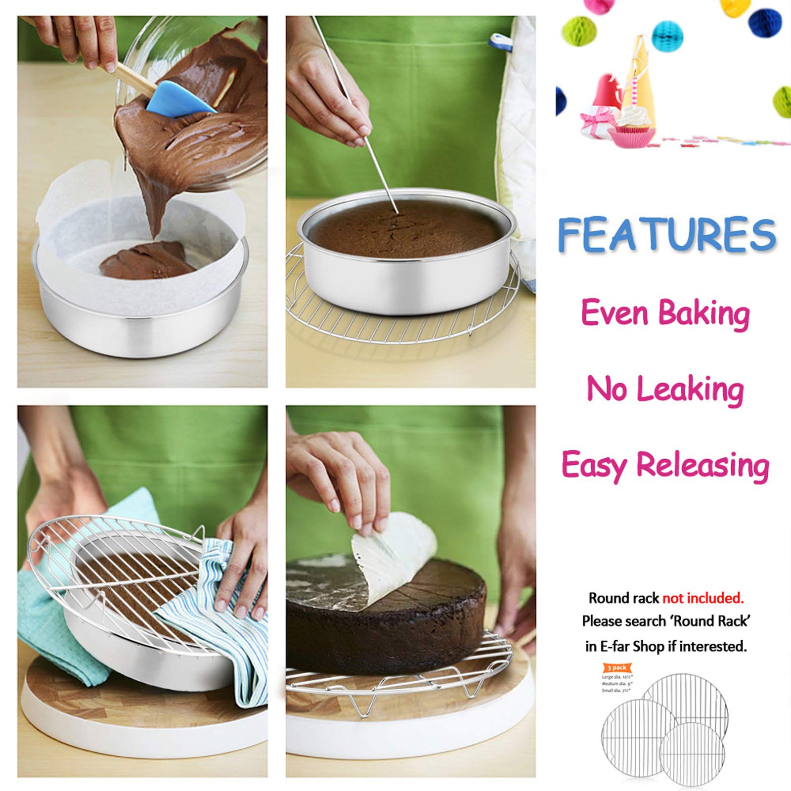 E-far 6-inch pan promotes even browning across the surface