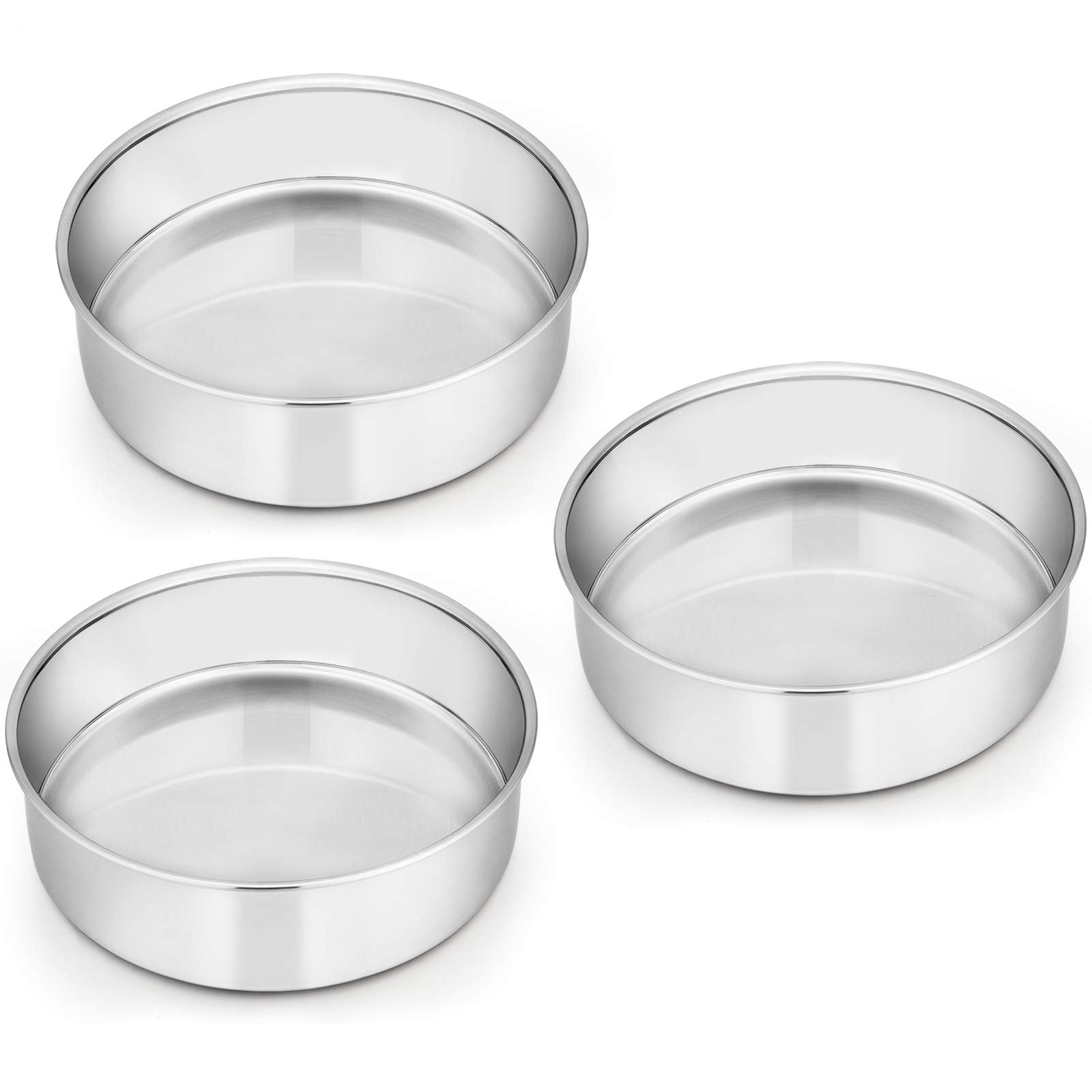 E-far 6-inch cake pans inside view with smooth interior for easy release