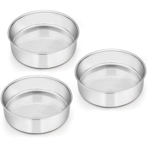 E-far 6-inch cake pans inside view with smooth interior for easy release