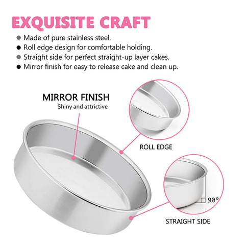 E-far cake pans with mirror finish for professional-looking layers