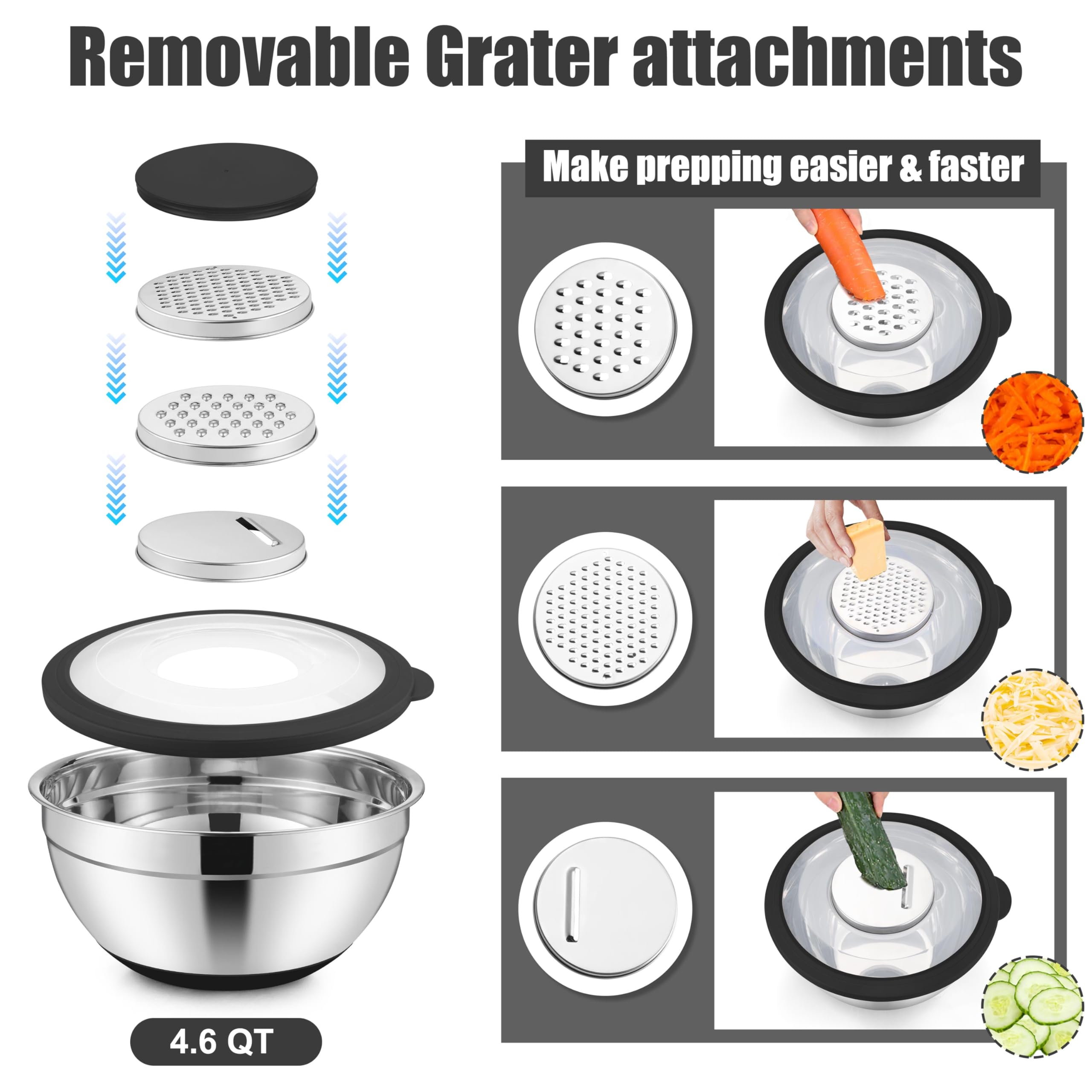 E-far airtight transparent lids keep ingredients fresh and visible