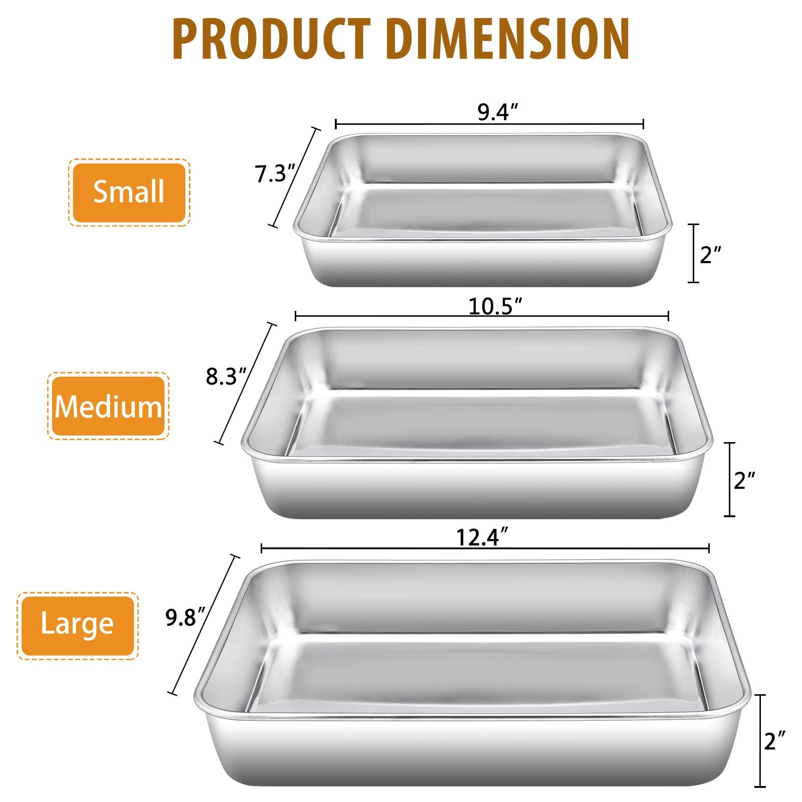 E-far medium rectangle pan ideal for casseroles and brownies