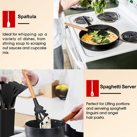 E-far serving spoon balances weight for stirring and serving soups
