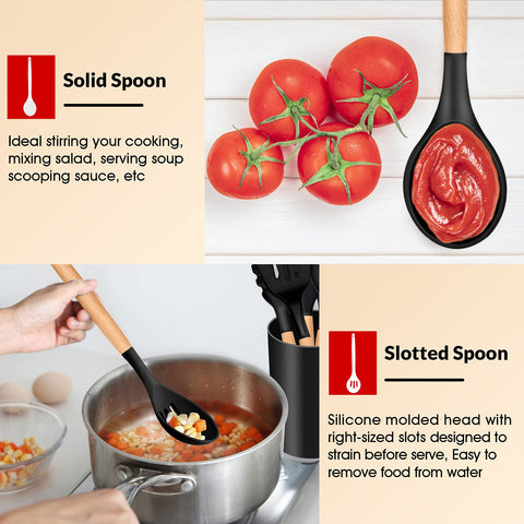 E-far wooden-handle storage loop keeps utensils organized and accessible