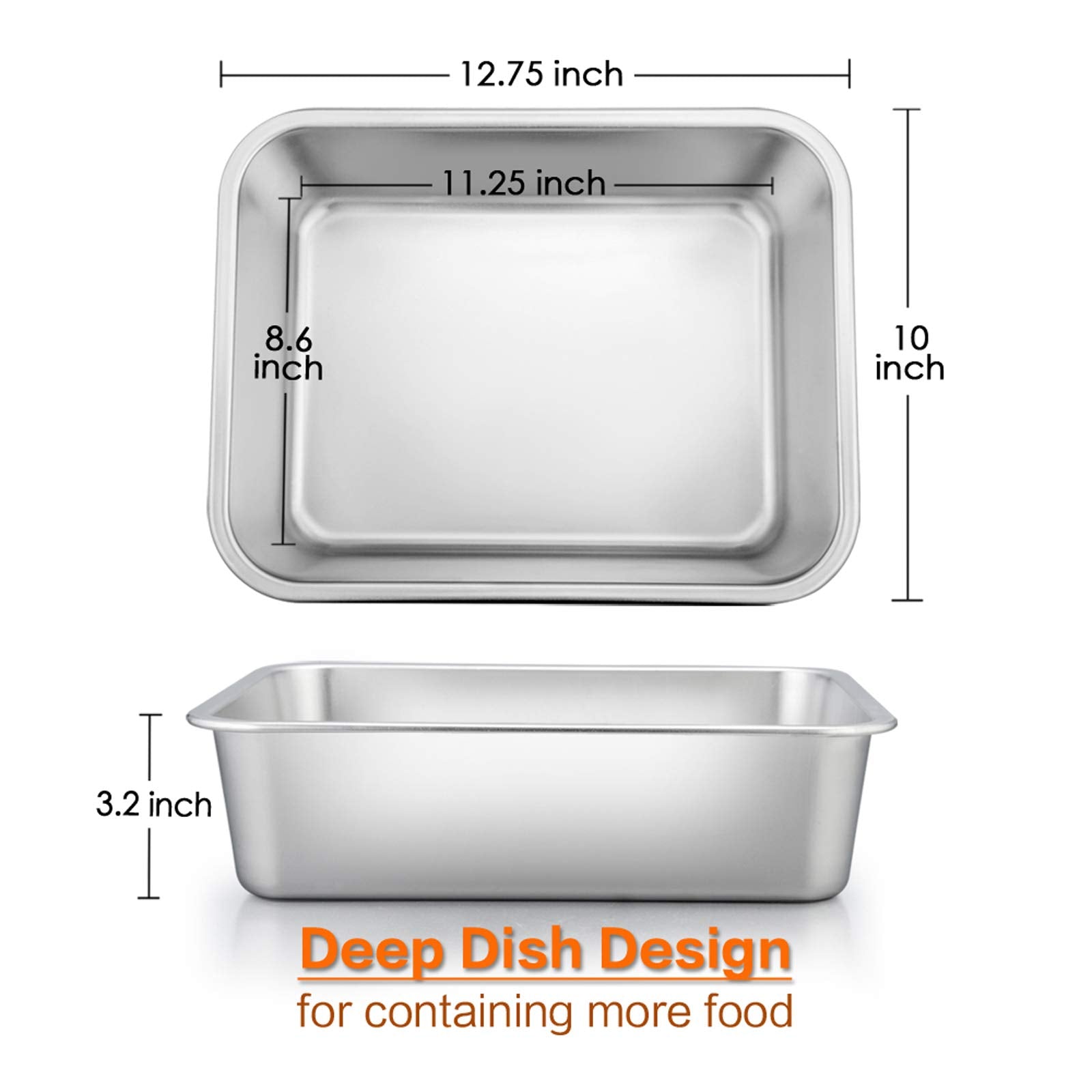 E-far stainless steel bake pans offer a non-toxic cooking surface.