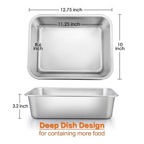 E-far stainless steel bake pans offer a non-toxic cooking surface.