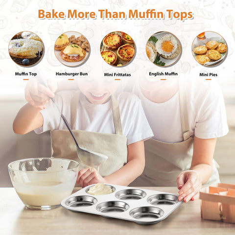 E-far muffin top pan used to create egg patties and mini pizzas.