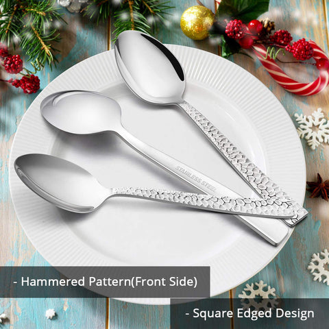 E-far 18/0 stainless steel spoons, rust-resistant and nickel-free for safe daily use