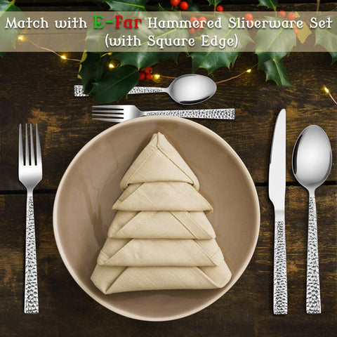 E-far square-edged dinner spoons suit modern dinnerware for upgraded dining