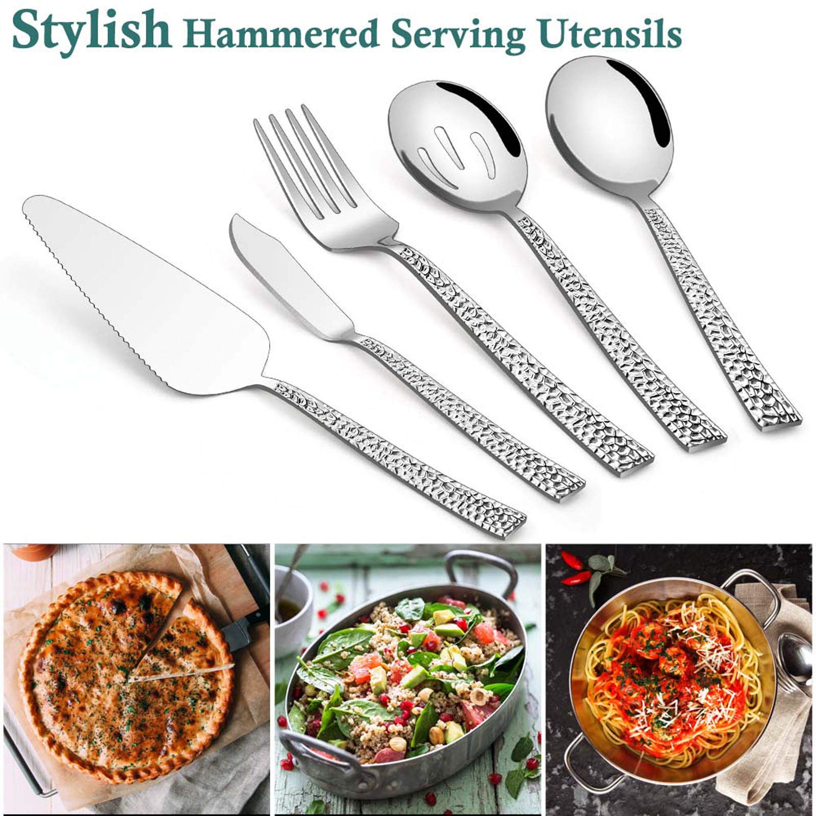 E-far hammered butter knife delivers smooth spreading and refined dining aesthetics.