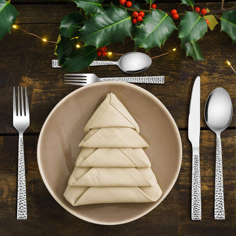 E-far square-handle design close-up, modern style complements tableware