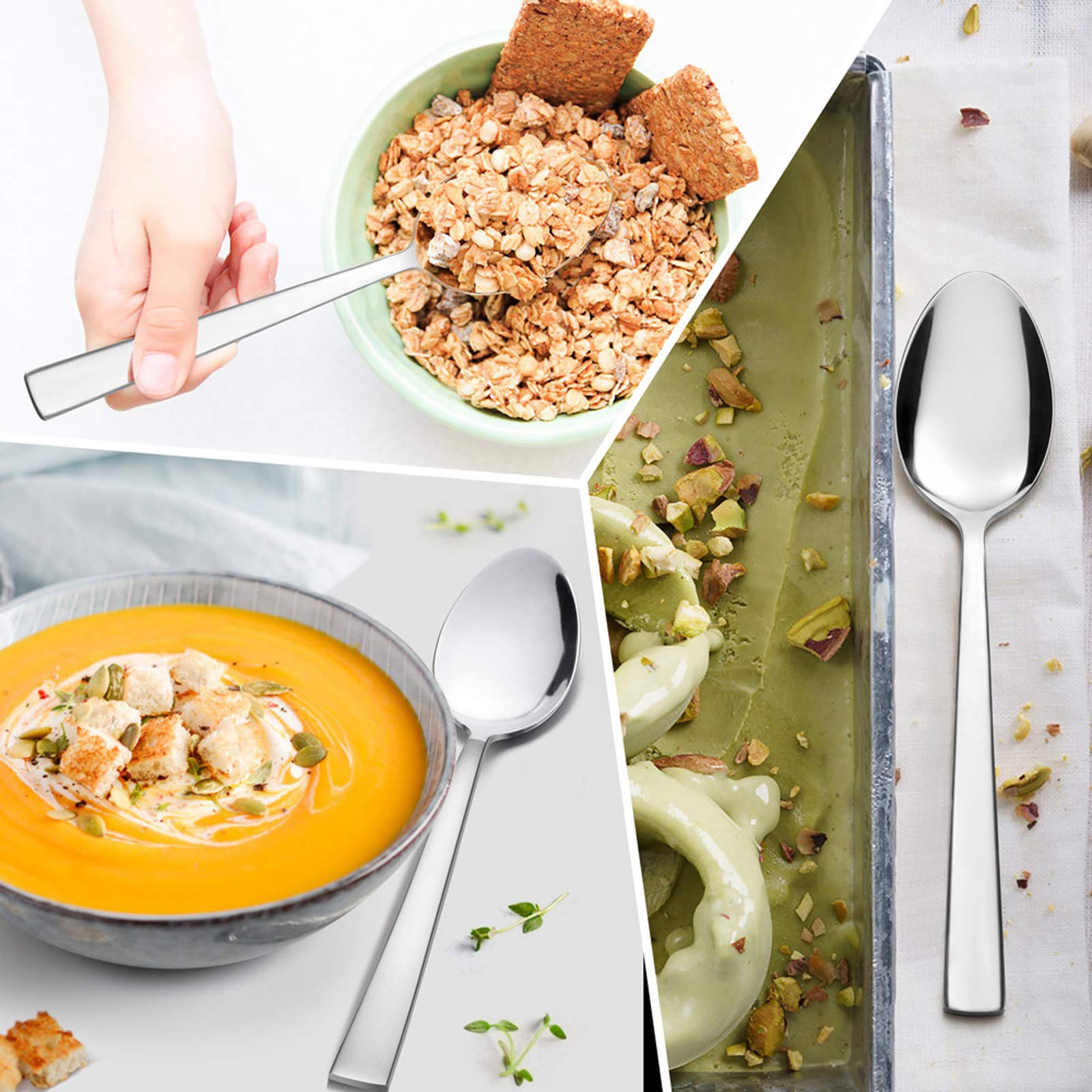 E-far heavy-duty spoons handle ice cream scooping without bending.