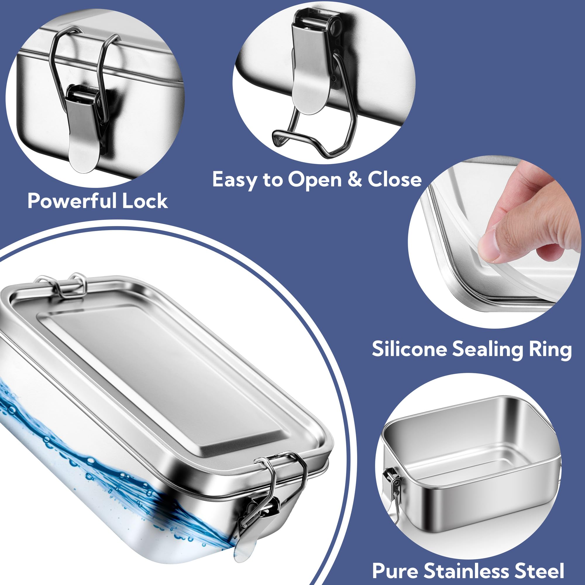 E-far leak-proof clip keeps food securely closed during travel.