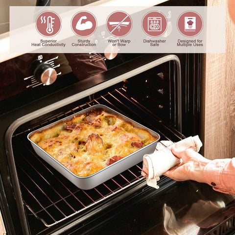 E-far versatile 9x9 bakeware for cakes, brownies, casseroles and more.