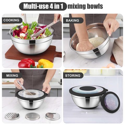 E-far bowls with non-slip bottom reduce sliding during mixing