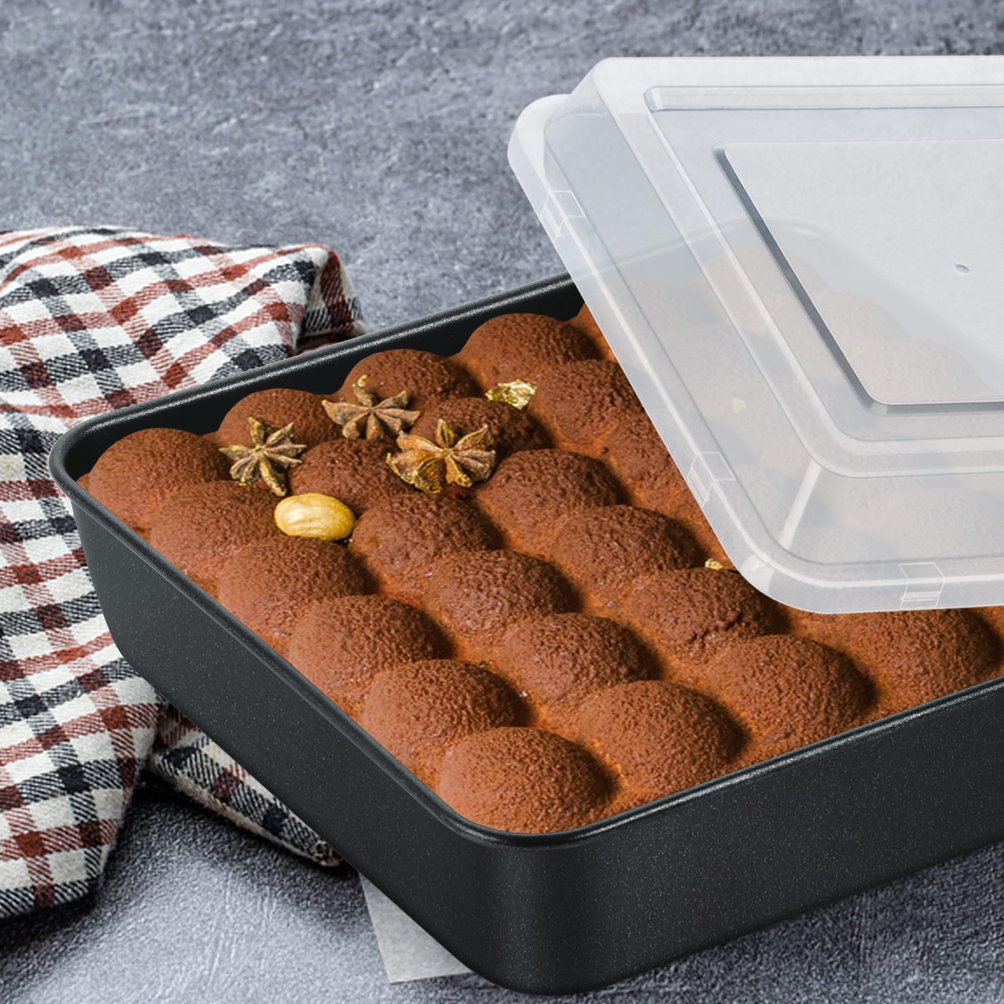 E-far bakeware is oven, air fryer, and freezer safe.