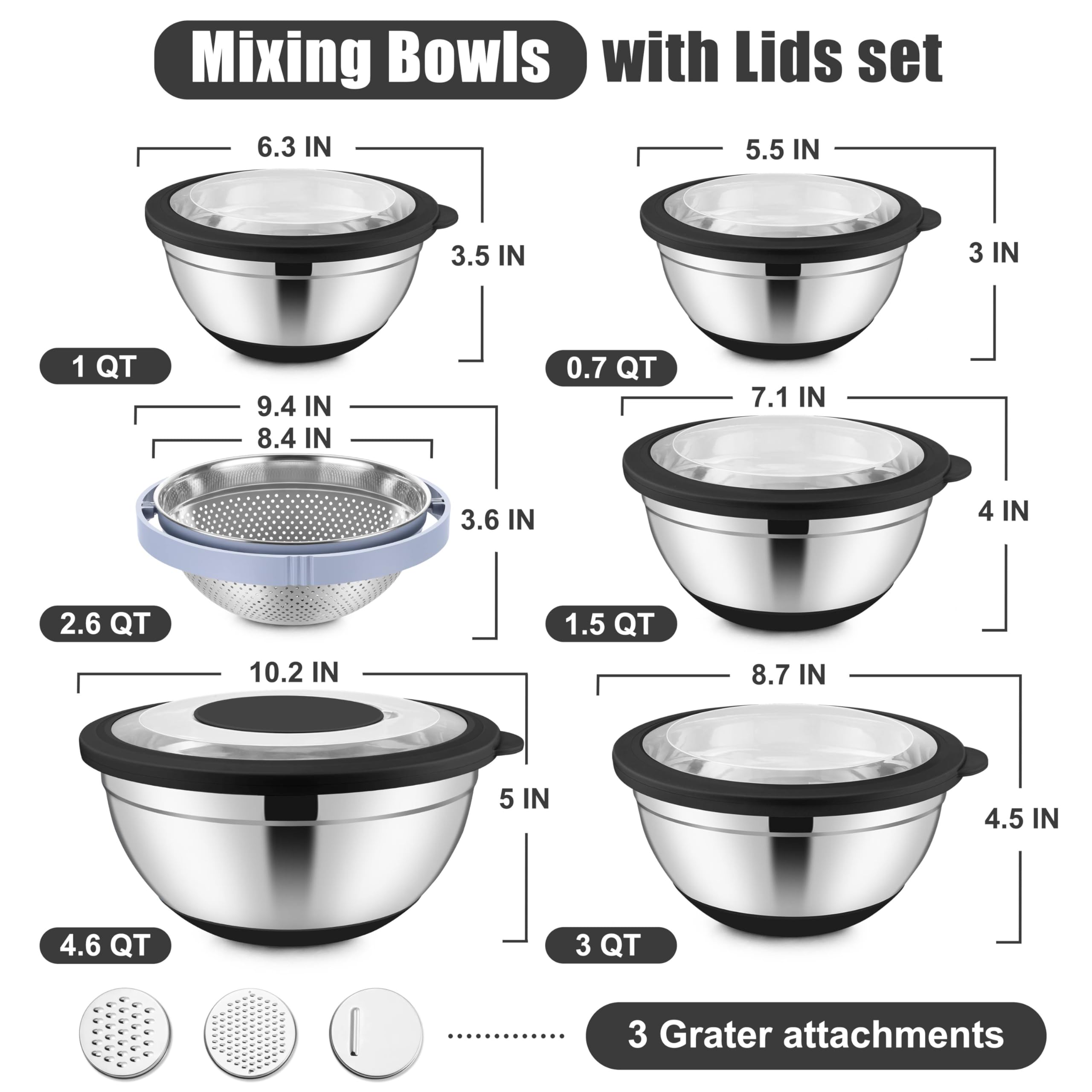 E-far rotating colander inside a bowl for easy rinsing and draining