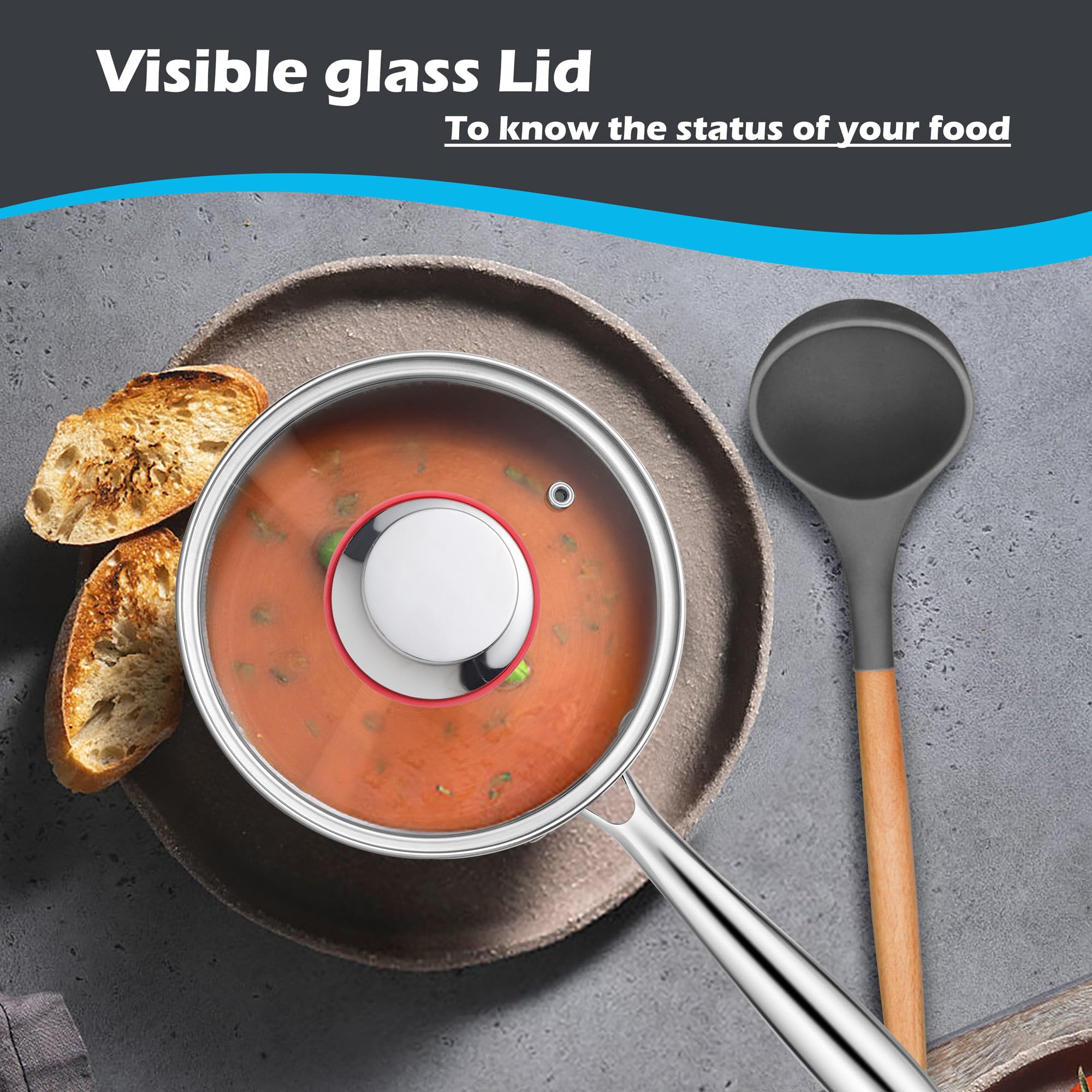 E-far dishwasher-safe saucepan for quick and easy cleanup.