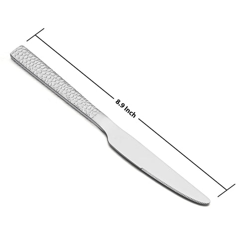 E-far serrated blade dinner knife efficient meat cutting with minimal tearing