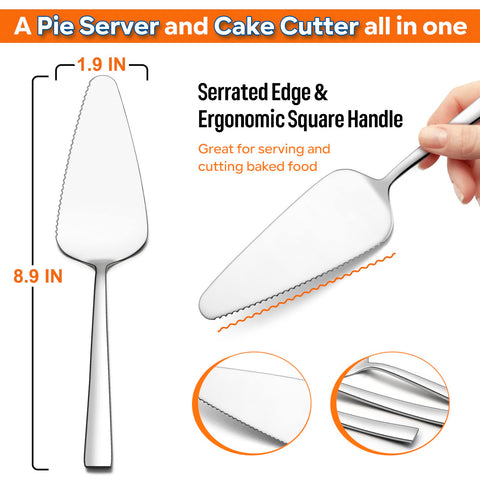E-far serrated-edge cake server for clean cuts