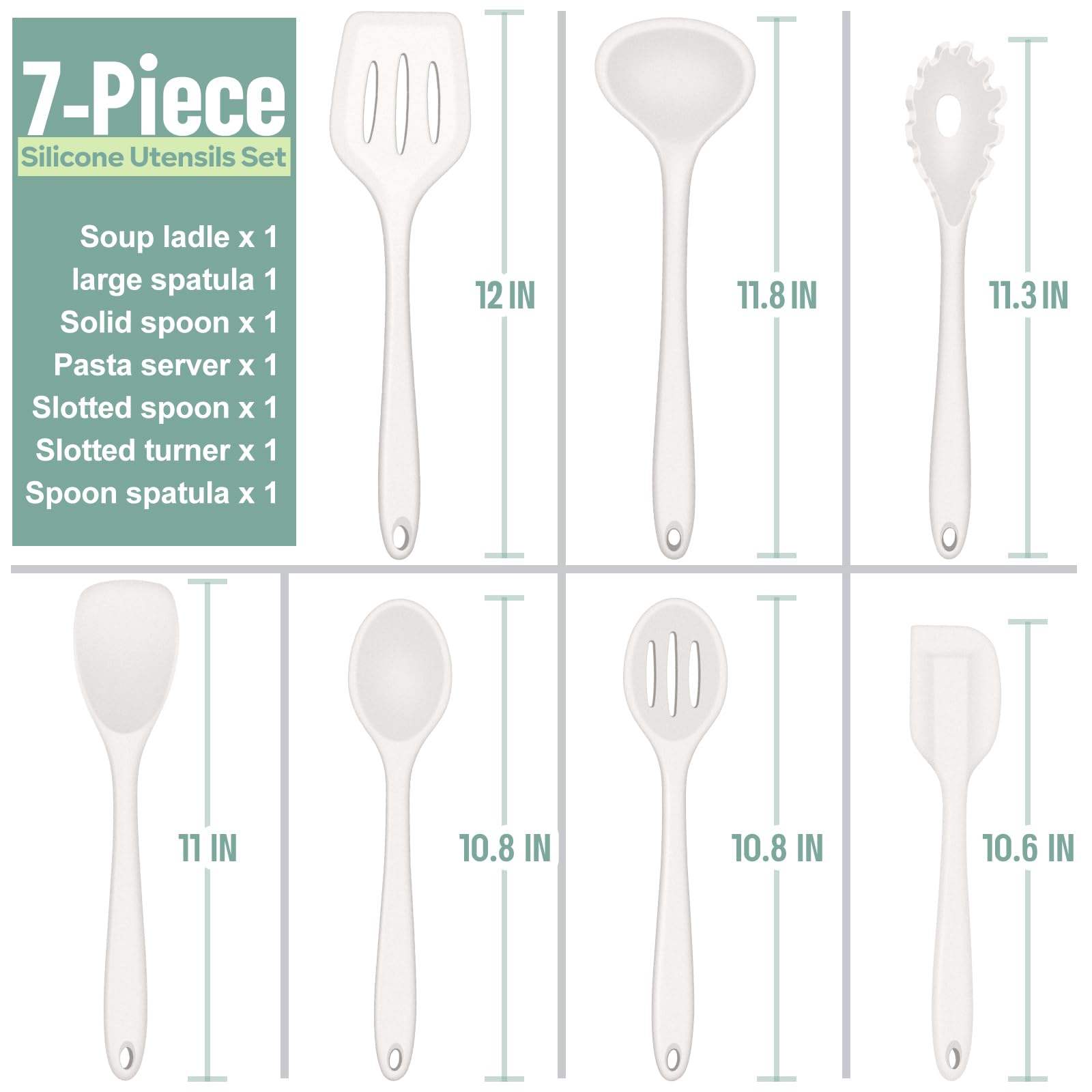 E-far silicone solid spoon ergonomic handle for daily cooking.