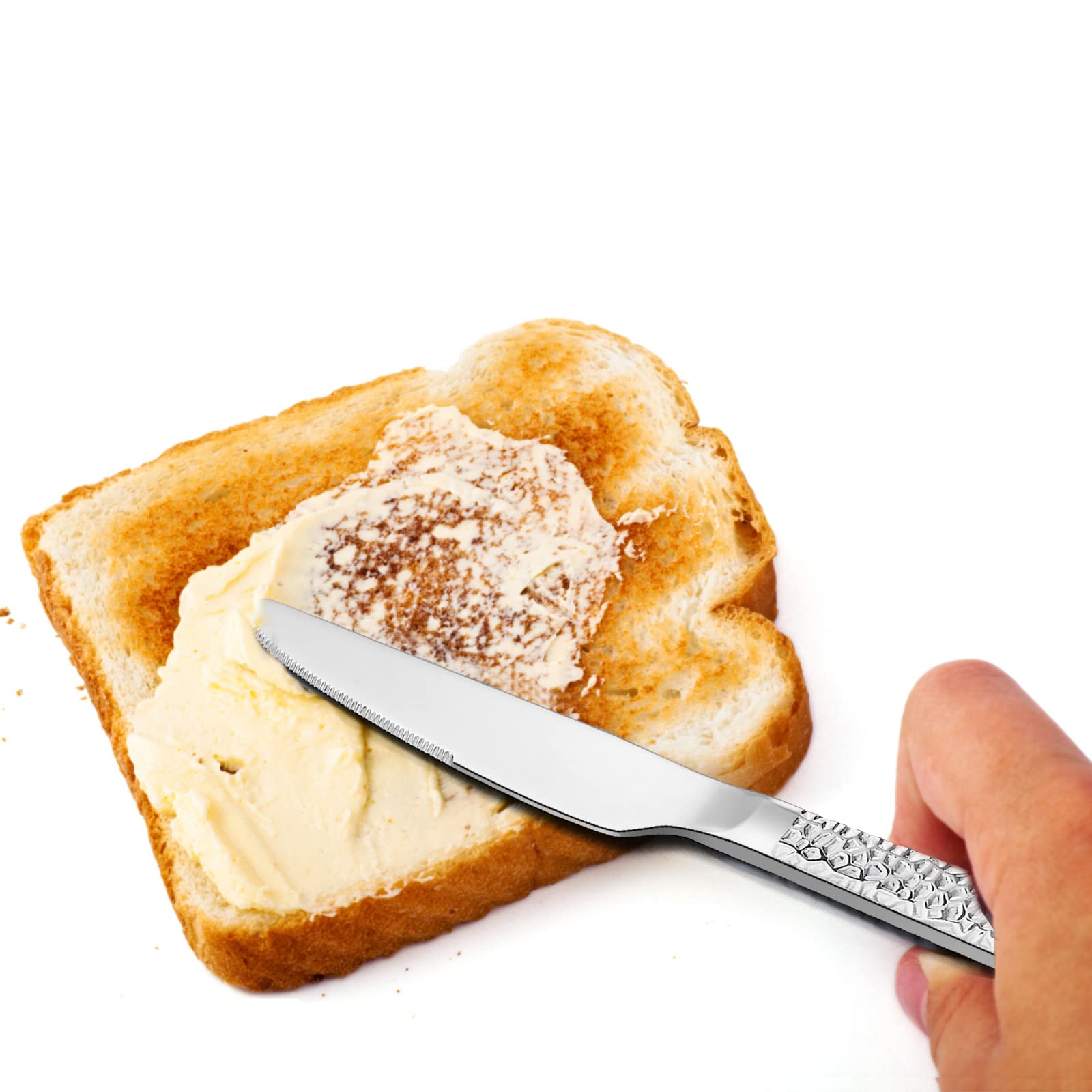 E-far square-edge handle dinner knife balanced feel in hand