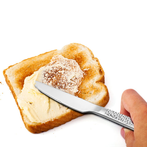 E-far square-edge handle dinner knife balanced feel in hand