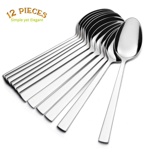 E-far 18/0 stainless steel spoons resist corrosion and are dishwasher safe.