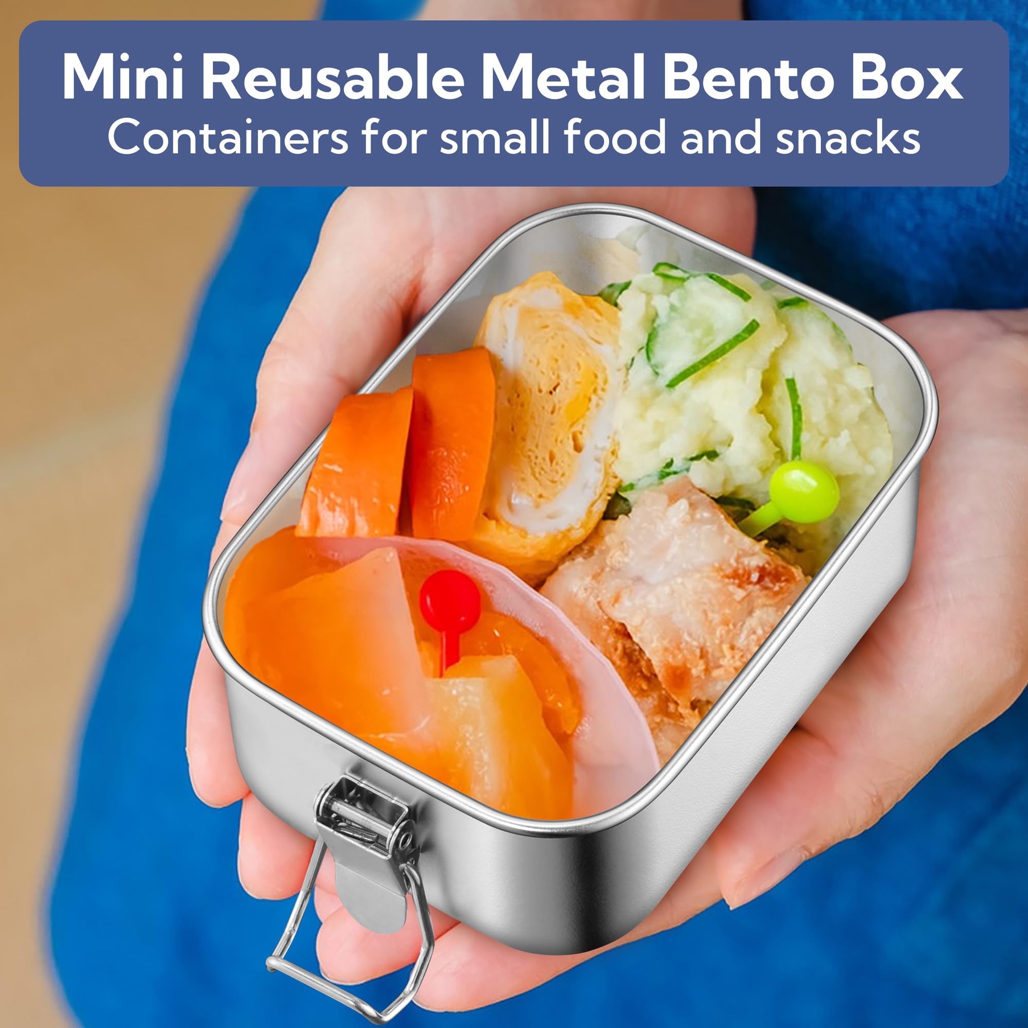 E-far durable stainless steel lunch container is freezer safe.