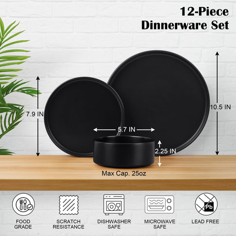 E-far matte black speckled glaze enhances grip and resists chipping during family dinners.