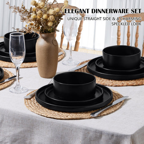 E-far stoneware straight-edge design helps scoop servings and reduces spills.
